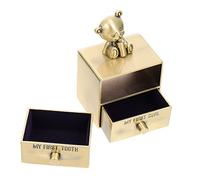 Didiseaon Teeth Organizer Box with Bear Deciduous Tooth Keepsake Storage Compact Souvenir for Tracking and Childhood Memories