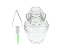 Didiseaon Thickened Transparent Glass Pickle Jar for Kitchen Storage Airtight Sealing Household Fermentation Crock for Pickling Vegetables Food-grade Glass Container with Raised Mouth Design