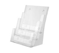 Didiseaon Three-layer Acrylic Desk File Organizer with Wall-mount Transparent Literature and Magazine Holder for Office Documents Brochures and Storage Space-saving Desktop Rack