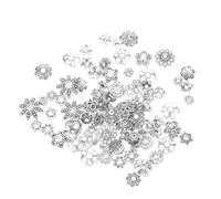 Didiseaon Tibetan Silver Bead Caps 100pcs 60g Mixed Spacer Beads for DIY Jewelry Making Bracelet Necklace Earring Accessories