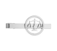 Didiseaon Tie Clip for Lawyer Scale of Justice Stainless Steel Necktie Fastener for Courts Business Events and Wedding Party