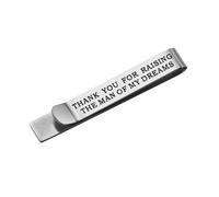 Didiseaon Titanium Steel Tie Clip for Father the Bride and Groom, Silver Colour with Smooth Surface and Scratch-resistant Design, Lightweight All-match Wedding Accessory