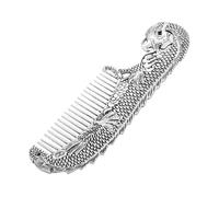 Didiseaon Traditional Chinese Alloy Comb Hand Carved Dragon and Phoenix Pattern Vintage Decorative Hair Styling Comb for Scalp Massage and Collectible Craft
