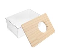 Didiseaon Transparent Hamster Sand Bath House Small Animal Bathroom Container for Hamster Cages and Habitats with Observation Comfortable Design for Grooming and Play