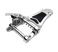 Didiseaon Tremolo Bridge for Hollow Body Archtop Jazz Guitar Chrome Plated Tailpiece with Roller Retaining Bar Vintage Design