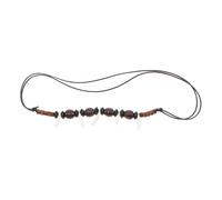 Didiseaon Tribal Wolf Fang Necklace Beaded Handcrafted Wax Cord Adjustable Pendant Neck Chain for Men Boys White Tribal Style