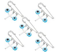 Didiseaon Turkish Blue Eye Cross Pin Set 5pcs Small Creative Clothes Pins Decorative Brooches for Bags and Coats Women’s Artistic Dress Accessories