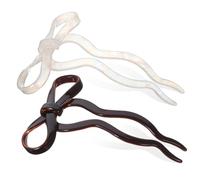 Didiseaon U Shaped Bow Hair Pins for Women 2 Pieces French Wave Acetate Hair Clips for Styling Buns and Updos Mermaid Color and Brown and French Twist