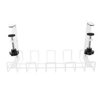 Didiseaon Under Desk Cable Management Shelf Small White Iron Wire Organizer Tray for Office and Home Table Cord Management Easy No-tool Installation