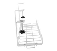 Didiseaon Under Desk Cable Organizer Rack White with Tie Straps Spacious Cable Management Basket for Power Strips Compact Wire Holder for Home and Office Workstations