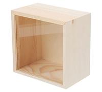 Didiseaon Unfinished Wood Box with Clear Lid 5.91 X 5.91 X 3.15 in Decorative Jewellery Box Trinket with Lid for Necklaces Brooches Small Sundries Home Bedroom Shop Display