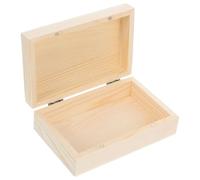 Didiseaon Unfinished Wooden Jewelry Box Magnetic Hinged Lid Craft Storage Organizer for DIY Projects Rustic Decorative Keepsake Box for Home Decor