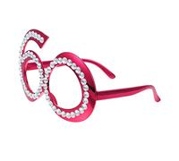 Didiseaon Unique Birthday Party Glasses Number 60th Glitter Frame Rhinestone Decor Eyewear