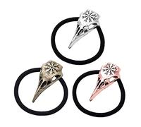 Didiseaon Viking Skull Hairband Set Gothic Accessories Skull Hair Clip Ponytail Holder