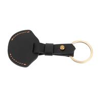 Didiseaon Vintage Black Leather Key Cover with Protective Sleeve and Key Identification Simple Design Suitable for Everyday Use