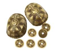 Didiseaon Vintage Brass Turtle Shell Sculpture Handheld Feng Shui Ornament for Desk and Tabletop Decor Calming Chinese Cultural Statue for Home and Office Traditional Artifacts Gift