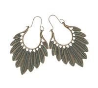 Didiseaon Vintage Bronze Leaf Drop Earrings for Women and Teen Lightweight Ethnic Dangle Jewelry for Daily Wear and Party Alloy with Antique Green Patina Gift for Christmas and Valentine