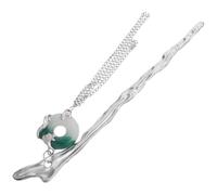 Didiseaon Vintage Chinese Tassel Hairpin with Gradient Green Peace Buckle and Dragon Design Hypoallergenic Handmade Hair Stick for Hanfu and Cultural Celebrations Unique Elegant Accessory