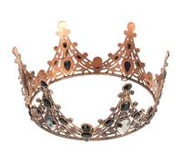 Didiseaon Vintage Copper Baroque Rhinestone Crown Headpiece for Women, Wedding Bridal Tiara with Glitter, Retro Queen Costume Hair Accessory