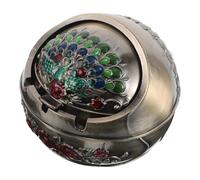 Didiseaon Vintage European Style Ashtray with Lid Small Metal Ashtray outside Patio and Indoor Dining Room Decorative and Portable with Lid for Men Home Decor