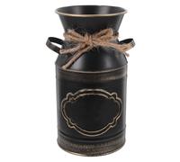 Didiseaon Vintage Galvanized Metal Milk Jug Vase with Jute Rope Rustic French Country Decorative Floral Container for Dry Flowers Old Fashioned Vase for Home Decor and Desktop Display