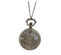 Didiseaon Vintage Hollow Steam Train Pocket Watch Quartz Movement Waist Hanging Timepiece for Men Retro Style with Chain Suitable for Casual and Formal Wear Random Style