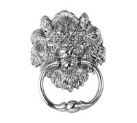 Didiseaon Vintage Lion Head Door Knocker Zinc Alloy Antique Silver Tone Front Door Handle Pull Ring for Home Entrance Elegant Embossed Design Pressure Cast