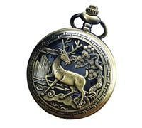 Didiseaon Vintage Mechanical Pocket Watch for Men and Women Lightweight Sturdy Retro Design with Hollow Deer Pattern Compact Decorative Timepiece for Everyday Carry and