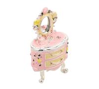 Didiseaon Vintage Metal Enamel Jewelry Box Small Treasure Chest Case for Earrings Necklace Bracelet Storage Portable Victorian Antique Trinket Box