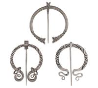 Didiseaon Vintage Viking Brooch 3 Pieces Shawl Pin Set for Women'S Cloak Clasp Medieval Costume Accessory Antique Tin Finish