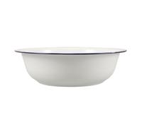 Didiseaon Vintage White Enamel Foot Soaking Basin, Large Capacity Portable Foot Tub, Easy-clean Multi-use Laundry and Face Washing Bowl, Classic Retro Style