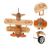 Didiseaon Vintage Wooden Airplane Model Desktop Wood Craft Decoration Retro Plane Boys and Men Suitable for Home Office Shelf Display and Party Decor