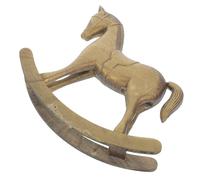 Didiseaon Vintage Wooden Rocking Horse Figurine for Home Office Desk Decor Aged Finish Animal Desktop Decoration Compact Space-saving Ornament Symbolizing Success and Achievement