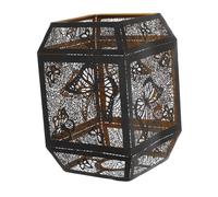 Didiseaon Vintage Wrought Iron Lamp Shade Cover Decorative Metal Table Lamp Shade with Intricate Ironwork Lampshade Replacement for Home and Office Ambient Lighting