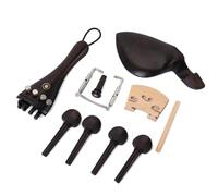 Didiseaon Violin with Fine Workmanship Ebony Fittings Parts Set 15pcs Including Tailpiece, Chinrest, Endpin, Clamps, Tail Gut, and 4 Pegs, Wood Material Black Colour for DIY High-grade