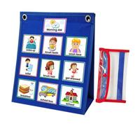 Didiseaon Visual Schedule Chart Blue Calendar Learning Wall Hanging Daily Routine Planner for Home Classroom with Responsibility Incentive and Task Progress Tracking
