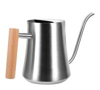 Didiseaon Watering Can Sturdy and Simple Sprinkling Pot with Wooden Ergonomic Handle 1l Stainless Steel for Flower and Plant Watering for Outdoor Garden and Balcony Use