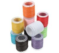 Didiseaon Waxed Cotton Cord: 10pcs Waxed Cord for Jewellery Making 1mm Cotton Thread 10m Beading Thread Strings for Jewellery Making DIY Bracelet Necklace Crafting and Leatherwork
