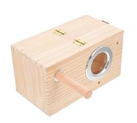 Didiseaon Wear-resistant Wooden Parakeet Nesting Box with Medium Right Opening for Breeding Cockatiels Budgerigars and Parrots Cage Accessory