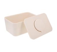 Didiseaon Wet Tissue Dispenser Box with Silicone Seal Lid, Beige Rectangle Diaper Wipes Holder for Car and Home, Moisture-Proof Paper Towel Container for Nursery and Travel