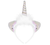 Didiseaon White Cat Ear Hair Hoop LED Glowing Headband Party Flash Headdress for Girls with Cloth Material, Creative Photo Props and Decor, for Photo Shoots and Parties