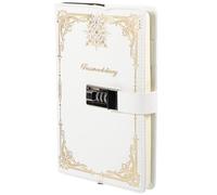 Didiseaon White Code Lock Diary Notebook PU Cover 150 Sheets for Travel | Blank Pages, Photo Friendly Paper, Timeless Vintage Style, School Season Decor for Artists and Journal Enthusiasts