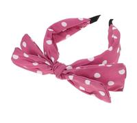 Didiseaon Wide Dot Print Bowknot Headband with Bunny Ears for Women Soft Comfortable Fabric Hairband Versatile Wear as Hair Clip Head Wrap Stylish Red Hair Accessory