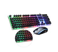 Didiseaon Wired USB Keyboard Mouse Combo with Backlit Keys and Mechanical Feel, Plastic Material, Easy to Carry Design, Sleek Look, for Travel and Outdoor Use, Black Colour