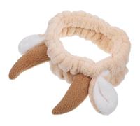 Didiseaon Women 7.86x3.93x1.77in Stretch Headband Face Washing Headband Comfortable Texture Wide Application Flannel Cattle Horn Style Lovely Sweet All-matched for Doing Spa Applying Mask