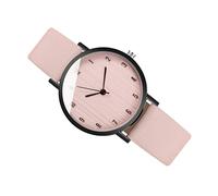 Didiseaon Women Wrist Watch Leather Strap Stylish Quartz Watch Light Minimalist Design Wood Grain Dial for Daily Wear and Casual Outfits