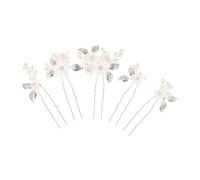 Didiseaon Women's Bridal Hairpin Wedding Flowers for Bride Crystal U-shaped Hair Clip for Wedding