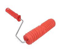 Didiseaon Wood Grain Paint Roller with Red Plastic Handle Embossed Texture Roller for DIY Wall Decoration Rubber and Metal Craft Tool for Patterned Painting