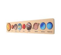 Didiseaon Wood Solar System Puzzle for Detachable Educational Planet Learning Montessori Space Craft Interactive Wooden Planets Jigsaw for Preschool Science Exploration and Decor