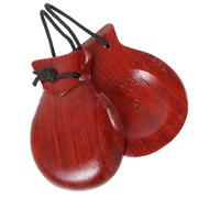 Didiseaon Wooden Castanet for Small Finger Rhythm Instrument Educational Music Comfortable Grip Early Learning